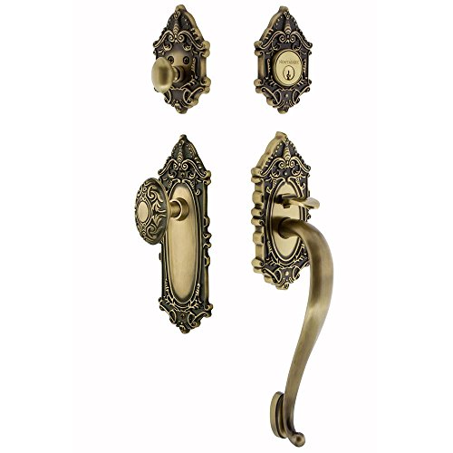 Image of Nostalgic Warehouse Victorian S Grip Front Door Handle and Deadbolt Set