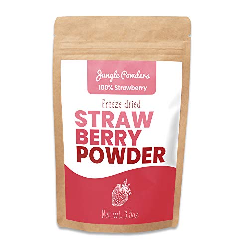 Jungle Powders Strawberry Powder | 3.5oz 100% Natural Non GMO Vegan Friendly Red Freeze Dried Strawberry Powder | Super Food Strawberry Powder For Baking