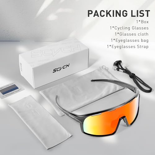 SCVCN Cycling Glasses Sports Sunglasses Clear Men Women Bicycle MTB UV400 Protection Running Mountain Bike Baseball Biking Goggles Riding BMX Fishing Riding Golf Driving Softball 501 — view 6