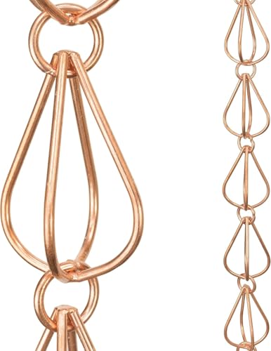 10 Best Copper Rain Chains That Elevate Your Outdoor Style 6 Monarch Pure Copper Teardrop Rain Chain (8.5 ft)