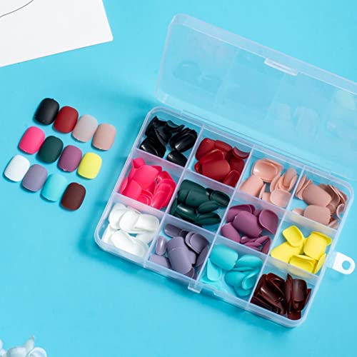 COLORBIRD ネイルチップ ショート 12色 ケース付 黒 ピンク 青 シンプル おしゃれ