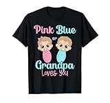 Photo Gallery carino rosa o blu nonno ti ama - gender reveal party maglietta Photo Gallery carino rosa o blu nonno ti ama - gender reveal party maglietta