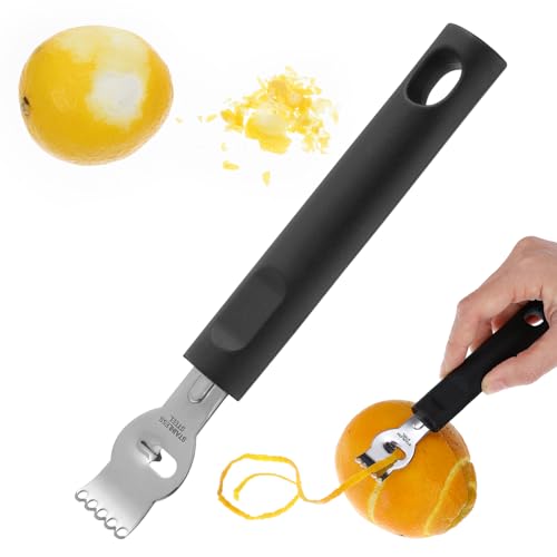 Nogeqi Lemon Zester Tool,Channel Knife,Lemon Peeler,Lemons Bar Tools,Stainless Steel Bartender Accessories for Cocktail Garnish Citrus Lemons,Bar Accessories for The Home Set(Multifunctional)