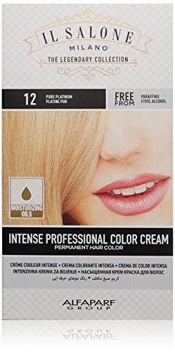 Il Salone Milano The Legendary Collection Alfaparf Group Permanent Hair Color Cream - 12 Pure Platinum Hair Dye - Professional Salon - Premium Quality - 100% Gray Coverage - Paraben Free - Ethyl Alcohol Free - Moisturizing Oils