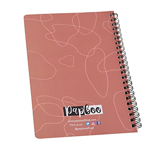 Image of PAPBOO A5 Handy, BE KIND, Easy to Carry Spiral Wiro Notebook : 100 GSM Natural Shade Paper, Dot Grid, 120 Pages, Journal, Diary, Gift