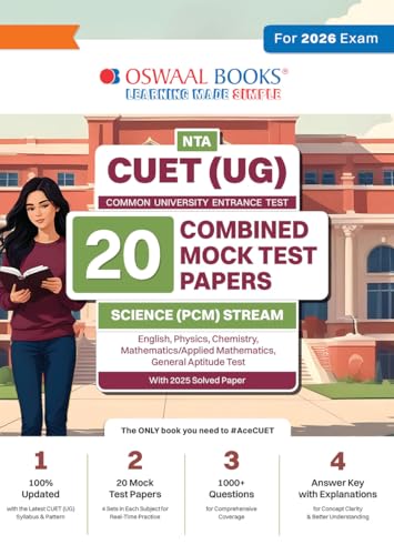 Oswaal NTA CUET(UG) 20 Combined Mock Test Papers Science PCM For ...