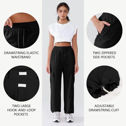 Hiking Pants Women Lightweight Cargo Pants Quick Dry Water Resistant Outdoor Travel Pants with Zipper Pockets2
