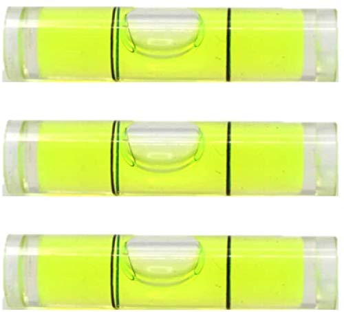 Acrylic Spirit Level 35mm (L) x 8mm (D) Tube Bubble [3 Pack] (Green)