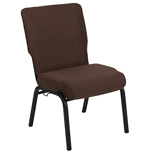 Advantage 20.5 in. Java Molded Foam Church Chair with Book Rack
