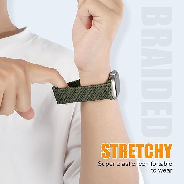 Image of Braided Nylon Band Compatible with Apple Watch 49mm /46mm /45mm /44mm /42mm /41mm /40mm /38mm | Adjustable Magnetic Clasp Strap Fit for Ultra 3 /2 /1, SE3 /2 /1 & Series 11 /10 /9 /8 /7 /6 /5 /4 /3 /2 /1