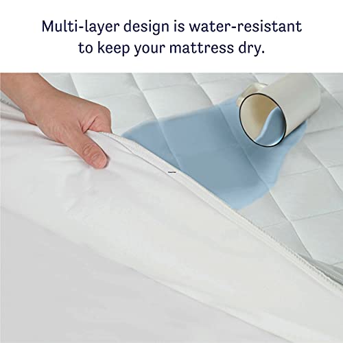 Protector de colchón reversible King All-In-One impermeable y termorregulador blanco 6