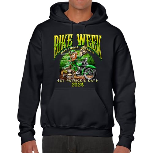 Biker Life Clothing 2024 Bike Week Daytona Beach St. Paddy's Celtic Leprechaun Pullover Hoodie3