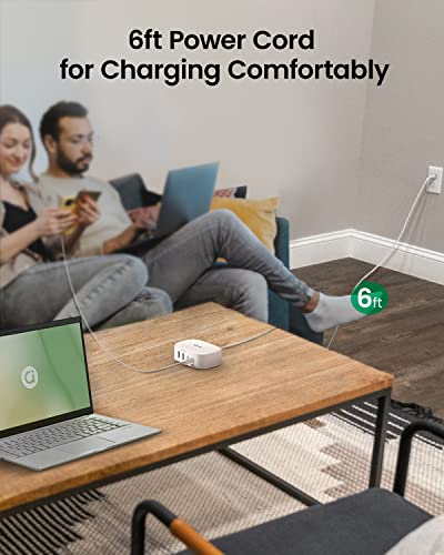 Goneo Usb C Charger 30W Charging Station With Type C Ports Usb C Charger Block 6Ft Power Cord Usb C Wall Charger For Multiple Devices For Iphone 14, Galaxy, Ipad,Tablets Smartphones #TOP4