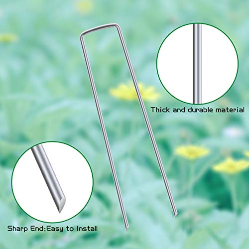 image for Gtongoko Garden Landscape Fabric Staples 6in 11 Gauge Galvanized Garde