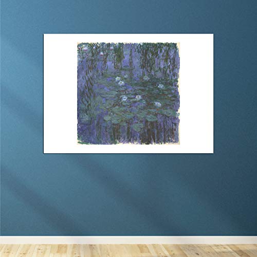 Nénuphars bleus Claude Monet affiche encadrée extra large grand tableau décoration murale mat - 4