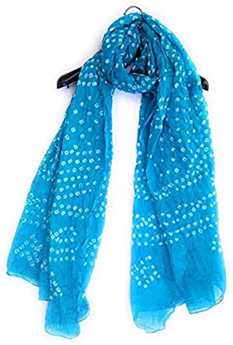 Image of PK HUB Women's Jaipuri Rajasthani Art Silk Bandhej Bandhani Dupatta