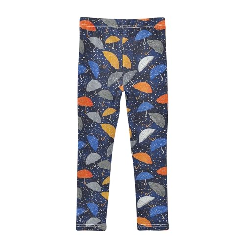 Color Charming Umbrella Pattern Girls Leggings Soft Comfortable Athletic Leggings Dancing Pants for 4-10 Years2