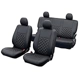 【Amazon.co.jp限定】Entry(エントリー) by クラッツィオ シートカバー(１台分セット) シートカバー ハイエースバン/レジアスエースバン KDH201 / KDH206 / KDH211 / TRH200 / TRH211 / TRH216 / GDH211 H24(2012)/5～ キルト ブラック×ブラックステッチ ET-15159 【83ETM15159KK】