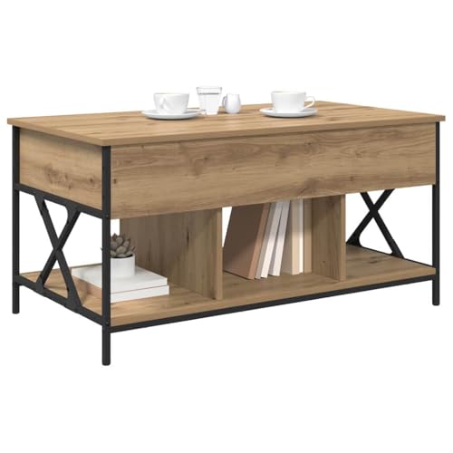 Table basse avec étagère de rangement pour optimiser l'espace du salon moderne