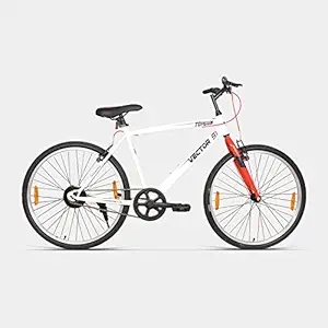 VECTOR 91 Men'S Topgun 26T Single Speed, Steel Frame Mountain Bike/Bicycle ( White , Ideal For: 12+ Years , Brake: V Brake ) Frame: 19 In, Rigid