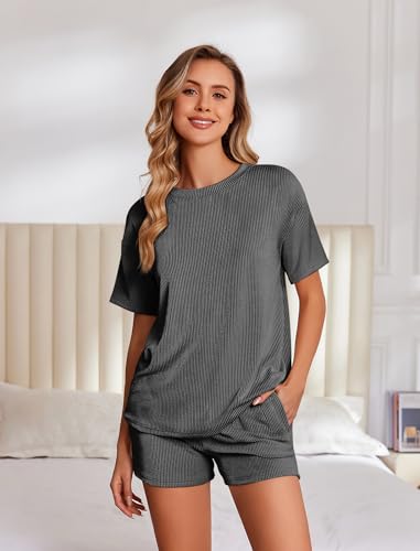 Image of Ekouaer 2 Piece Sets for Women Matching Lounge Sets Summer Outfits
