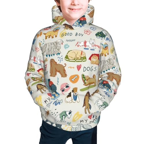 Dogs Funny Pets Kid Hoodies Boys Sweatshirts Girls Pullover with Pocket3