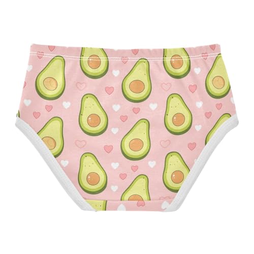 Wusikd Cute Avocado Heart Girls' Underwear Cotton Girls Briefs Soft Toddler Underwear 2T2