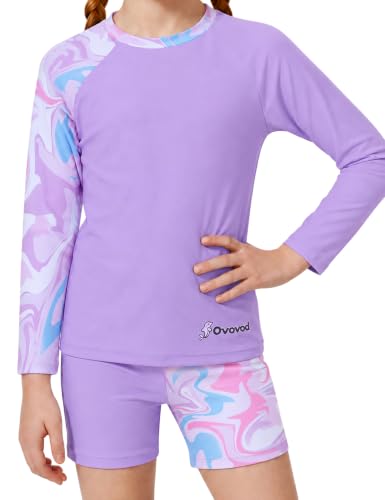 Image of Girls Swimsuit Two Piece Rash Guard Set for 4-14 Years