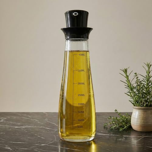 Image of MUAC 400ml Glass Oil and Vinegar Dispenser Bottle for Pouring Olive Oil, Vinegar, Soya Sauce