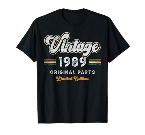 Vintage 1989 Piezas Originales 36 Cumpleaños Camiseta
