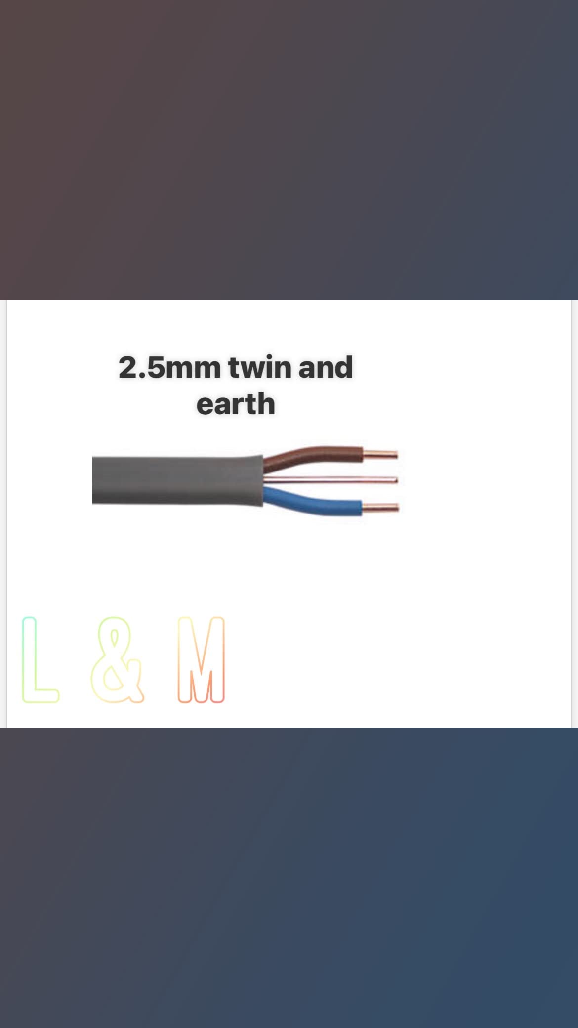 & Grey L&M 2.5Mm Twin And Earth 6242Y Flat Electric Cable - Basec Approved - Additional Socket Cable (5 Metres) Size 5