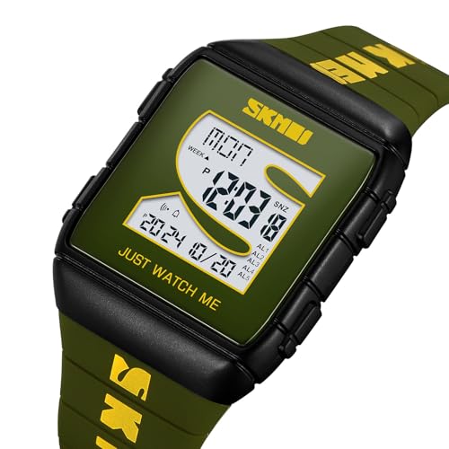 Unisex Waterproof Digital Watch Casual Electronic Wristwatch Stylish Sport Streetwear Silicone Strap 2 Time Alarm Chronograph Outdoor Sport Fitness Daily Wear Lightweight Wristwatch for Men Women Teens3