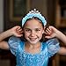Wecoe 4 Pack Princess Headbands Rhinestone Tiara Crown Cute Tulle Headbands with Teeth Nonslip Fashion Hairbands, Birthday Party Headwear Fairy Costume Hair Accessories for Girls