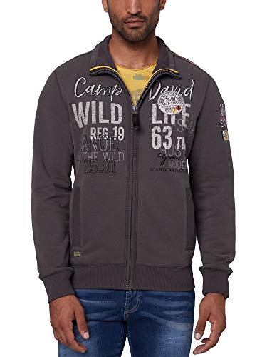 Preisvergleich Produktbild Camp David Herren Sweatjacke mit Artworks und Steppungen
