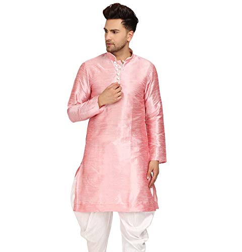 Image of Men's Ethnic Silk Loop Button Kurta