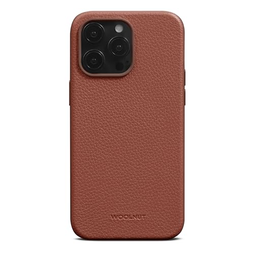 Woolnut Étui en cuir pour iPhone 15 Pro Max - Coque Cognac de protection