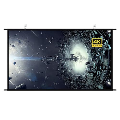 CNHRFGVD Écran de Projection Pliable et Anti-Plis, Toile de projecteur Mural, 16:9 HD 4K, écran pour vidéoprojecteur pour Le Home cinéma, intérieur et extérieur(120inch)