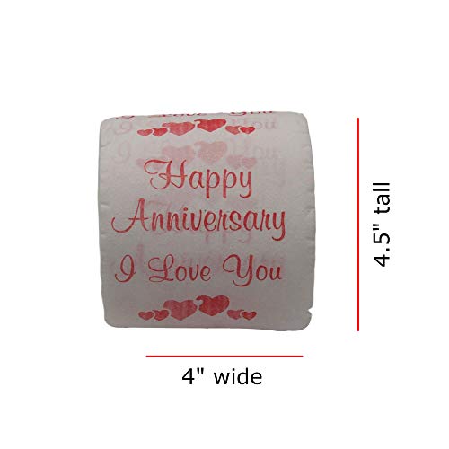 Justpaperroses Happy Anniversary, Printed Toilet Paper Gag Gift, Funny Novelty Wedding Or Dating Anniversary Present For Him Or Her #TOP2
