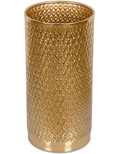 Presume de casa Paraguero de 50cm Dorado Decorado Peacock Complementos Decorativos Aluminio 24 * 50 * 24