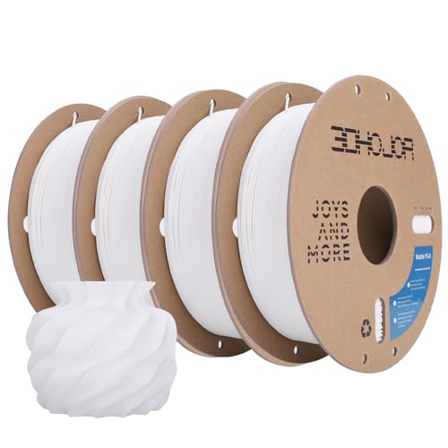 Image of 3DHoJor Matte PLA Filament 1.75mm, Upgrade 1kg*4 Bundle Cardboard Spool PLA Filament 1.75 PLA 3D Printing Filament, Print with Most 3D Printers Using 3D Filament-Milky White