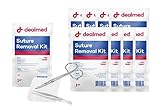 Dealmed Sterile Suture Removal Kit with Scissor, Forceps, and Gauze Sponge, Single-Use, 10 Kits