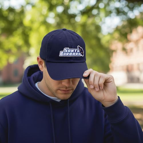 Gorra beisbolera bordada con ajuste de tela azul miniatura 5