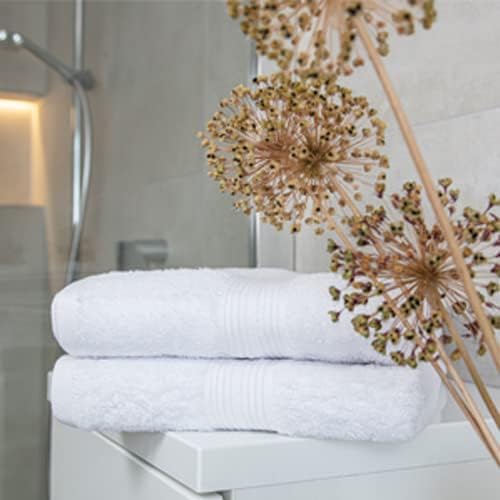 Glart Premium Frottier Handtuch Set, Frotteeserie in 6 Farben und 5 Größen, Farbe: WEISS, 2X Handtücher 50x100 cm, Weiß – Ansicht 5