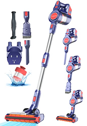 Cordless Vacuum Cleaner, JASHEN D18 Stick Vacuum Cleaner 250W 6 in 1 Lightweight for Hard Floor Carpet Pet Hair, Vacuum Cleaner Wireless Portable with 2000mAh Battery, HEPA Filter & Led Displayâ€¦