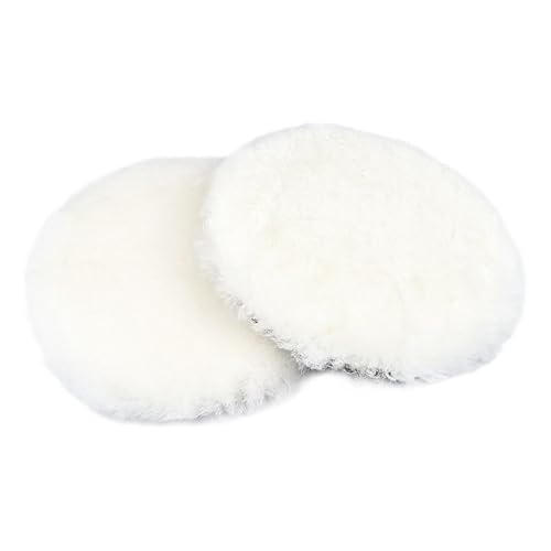 Okayda - Almohadillas para pulir de piel de oveja para pulir coches, barcos, pulidores, diseño de gancho y bucle, 34567 pulgadas.