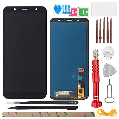 YHX-OU 6.0' para Samsung Galaxy J8 2018 J810 J810F Pantalla LCD Juego de digitalizador táctil de repuesto con herramienta de instalación + 1 pieza de cristal templado (negro)