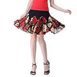 Women Latin Dance Skirt Salsa Tango Rumba Cha Cha Dancing Costume Dress w/Shorts One Size
