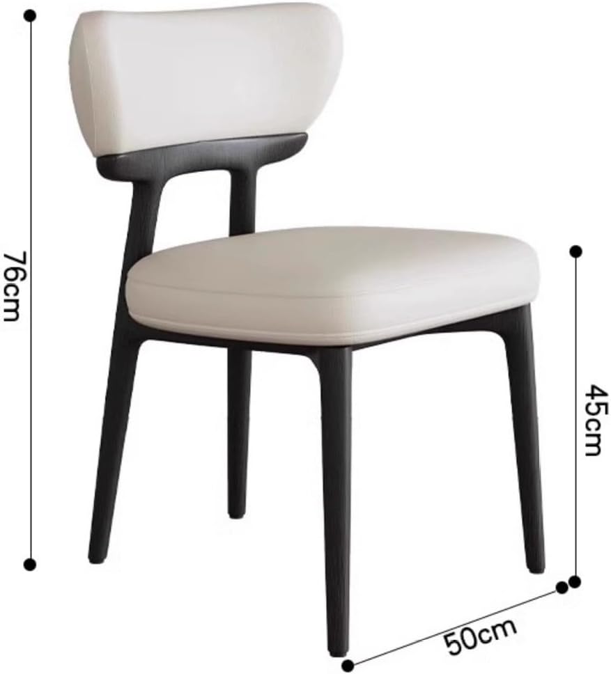 Office Chair Italian Solid Wood Dining Chair Household Scandinavian Leather Ash Wood Chair Modern Simple Small Household Backrest Chair Gaming Chair