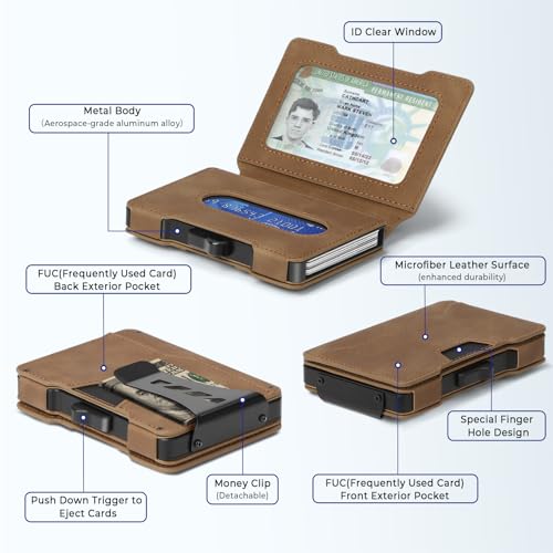 BESSIO Slim Wallet for Men - RFID Blocking Credit Card Holder & Gift Box