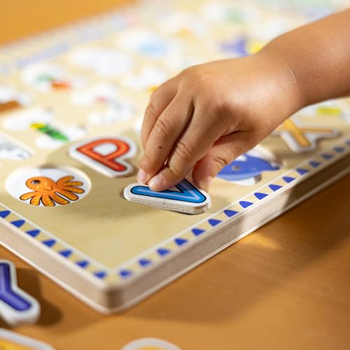 Image of Melissa & Doug Wooden Alphabet Sound Puzzle - Wooden Puzzle with Sound Effects (26 pcs) - FSC Certified (Pack of 12)